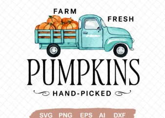 Farm Fresh Pumpkins PNG, Fall Pumpkins Sublimation, Pumpkin Png, Vintage Truck png, PNG Files Sublimation, Sublimate Designs, Autumn Clipart