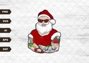 Santa Sublimations, Designs Downloads, PNG, Shirt Design Sublimation Downloads, hard Seltzer, Winter, Christmas, Santa Claws, DTG
