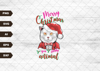 Merry Christmas Ya Filthy Animal, Christmas Design, Sublimation Design, Digital Download, PNG file