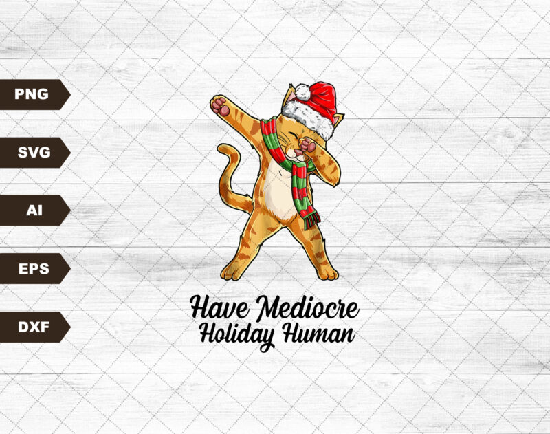 Have a Mediocre Holiday, Human • Funny Cat Christmas Card • Funny Christmas Card • Christmas Humor • Mediocre Christmas • Happy Holidays