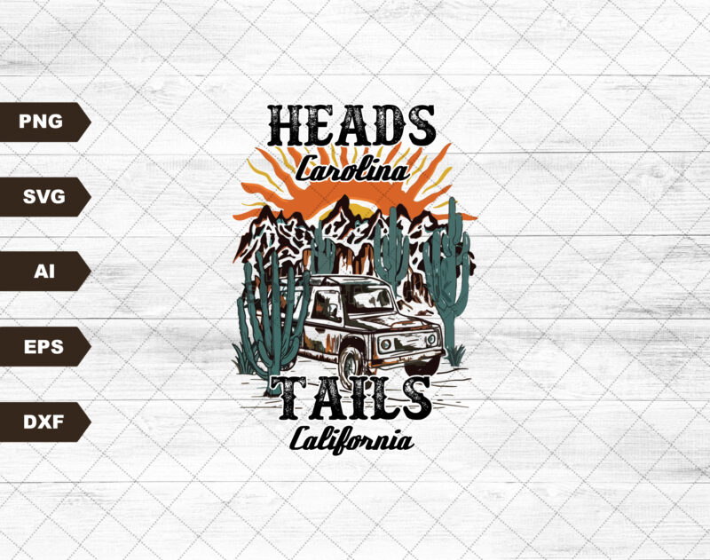 Heads Carolina Tails California, Sublimation Designs Downloads, Png, Digital Designs, Digital Downloads, County Png, Country Music