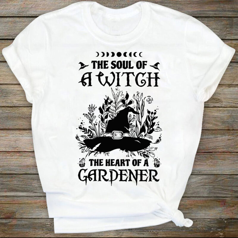 Witchy SVG/PNG Digital Download, Soul of a Witch and Heart of a Gardener svg/png