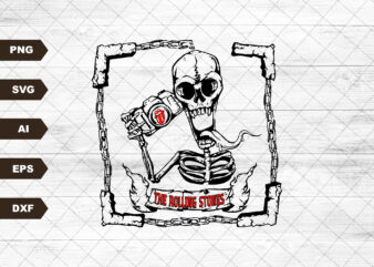 Rock n Roll “No Filter” Skeleton,The Stones SVG, The Stones SVG, RollingStone