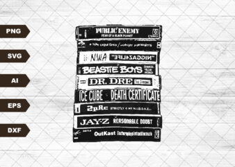 90s Rap Hiphop Cassette Tapes Svg file, EPS file, PNG file, JPG file, Instant Digital Download,