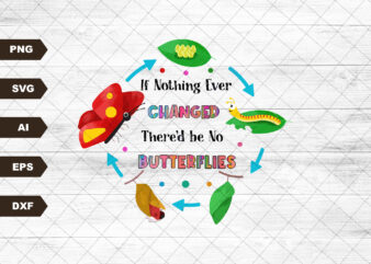 If Nothing Changed There’d Be No Butterflies Png, Funny Teacher Png, Teacher Back To School Png