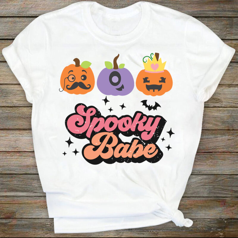 Spooky Babe Toddler Shirt, Cute Fall Girls Shirt, Toddler Youth Fall Tee, Retro Onesie®, Spooky Babe Girls