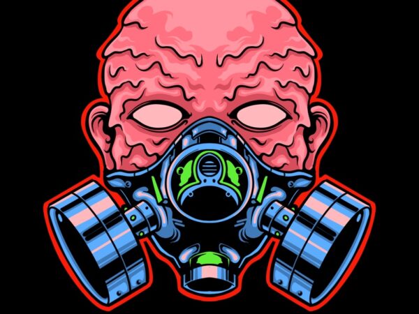 Zombie mask t shirt graphic design
