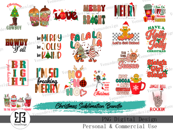 Christmas sublimation bundle t shirt vector file