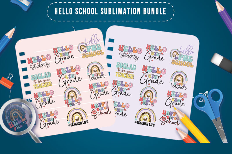 Hello School PNG Sublimation Bundle