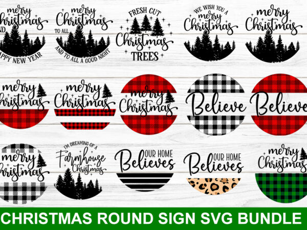 Christmas round sign svg bundle t shirt vector file