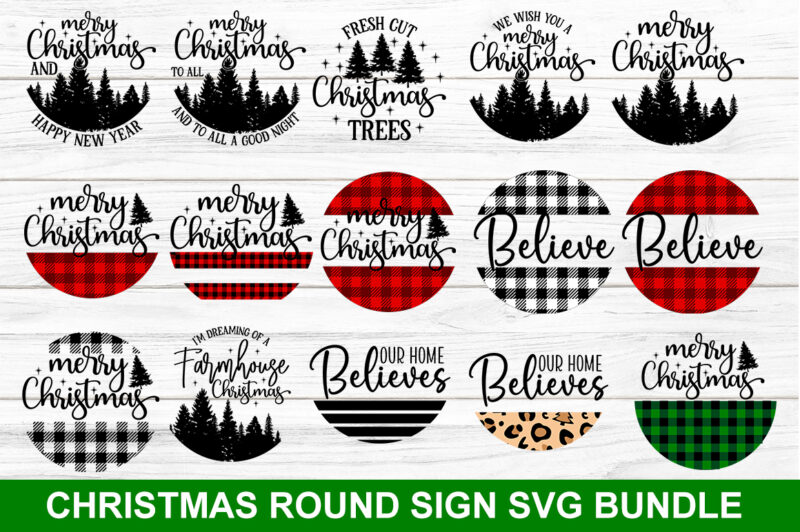 Christmas Round Sign SVG Bundle