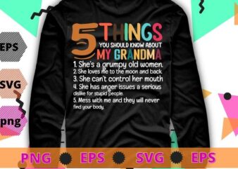 5 Things You Should Know About My Grandma Halloween Gifts T-Shirt design svg