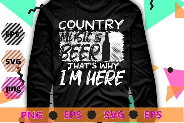 Country Music and Beer Funny Drinking Shirt design svg, Women Summer Vacation, Vintage Country Shirts