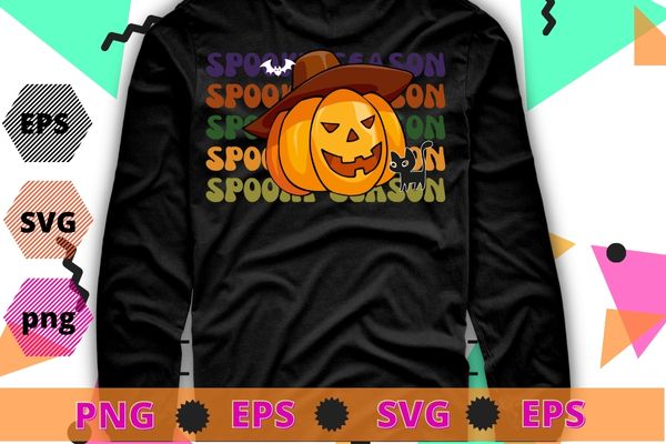 Spooky Season Pumpkin Gift For Halloween Day T-Shirts design vector svg