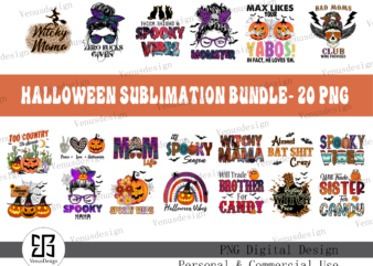 Halloween Sublimation Bundle- 20 PNG