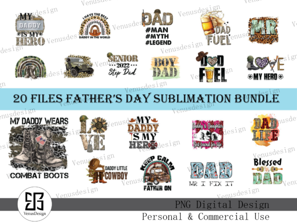 Fathers day sublimation bundle t shirt graphic design