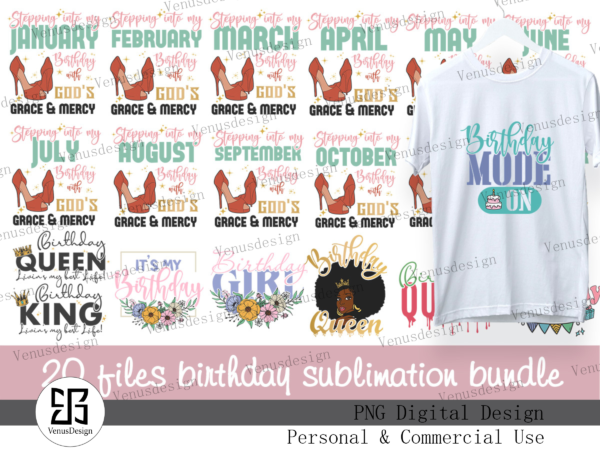 Birthday queen sublimation bundle t shirt template