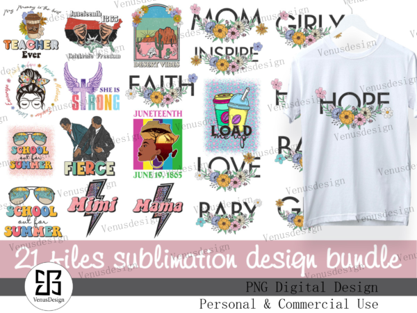 21 files sublimation design bundle