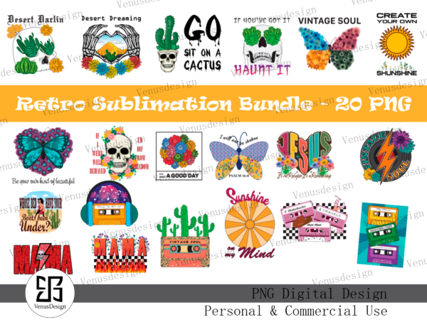 Retro sublimation bundle download t shirt design online