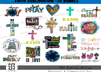 Faith Sublimation – 20 Bundle t shirt graphic design