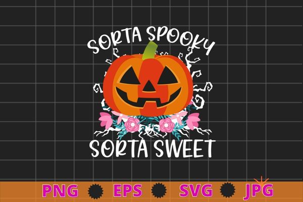 Sorta Sweet Sorta Spooky design svg, Funny Halloween Shirts png, Halloween Women Sweatshirt eps, Halloween Party, Trick or Treat Tee,Girl Hallowen, Gift for Her