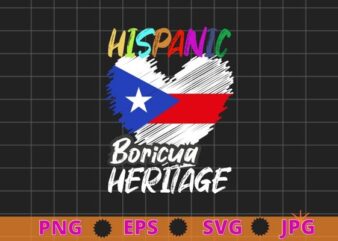 National Hispanic Heritage Month Puerto Rico Flag Boricua T-Shirt design eps