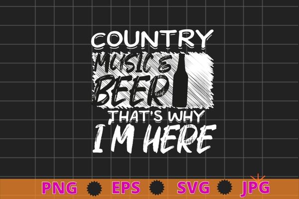 Country Music and Beer Funny Drinking Shirt design svg, Women Summer Vacation, Vintage Country Shirts