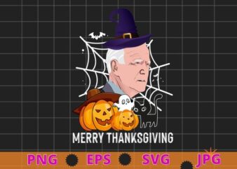 Joe Biden Merry Thanksgiving Ghost Pumpkin Funny Halloween T-Shirts design svg