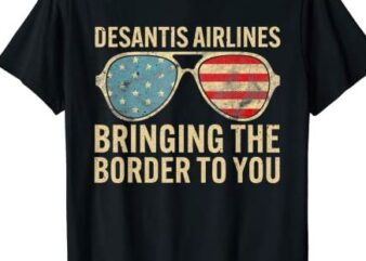 Desantis airlines bringing the border to you Retro USA Flag T-Shirt CL