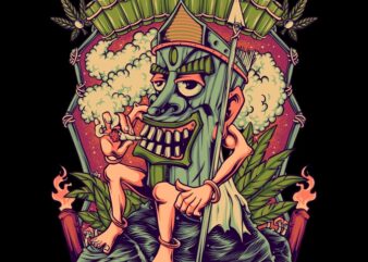 Tiki smoker t shirt designs for sale