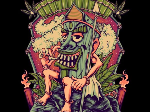 Tiki smoker t shirt designs for sale