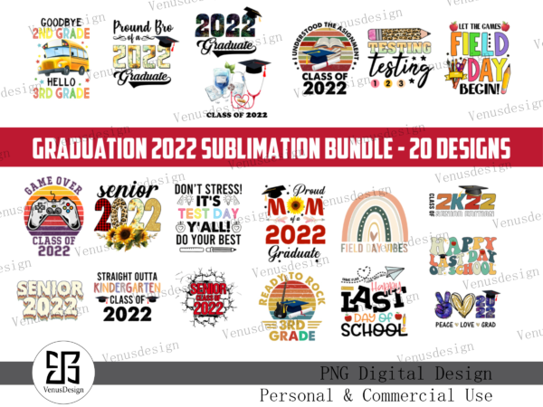 Graduation 2022 sublimation bundle t shirt design template