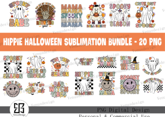 Hippie Halloween Sublimation Bundle – 20 PNG