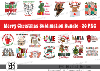 Merry Christmas Sublimation Bundle – 20 PNG