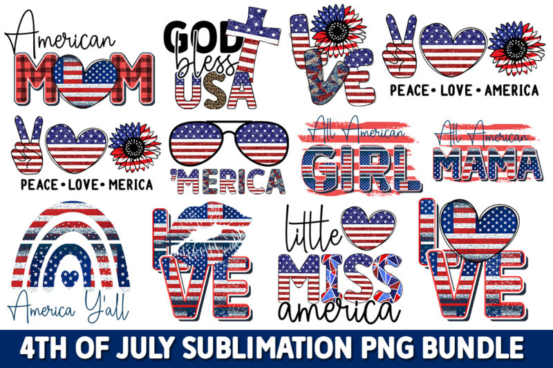 4th of July Sublimation PNG Bundle