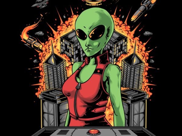 Alien teror t shirt vector