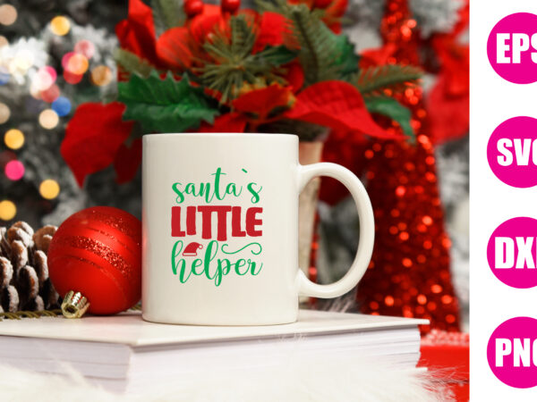 Santa`s little helper t shirt template vector