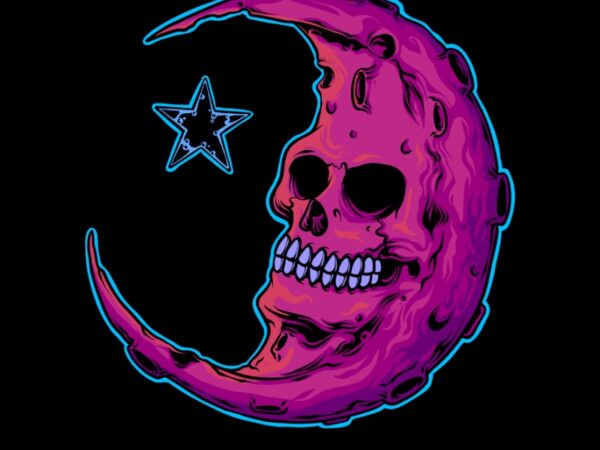 Moon and star t shirt designs for sale