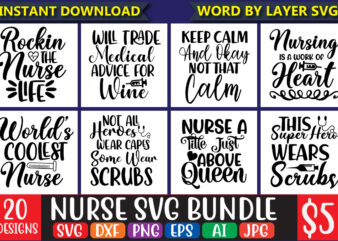 Nurse Life SVG, PNG, Scrubs, Superpower, Registered nurse, Stethoscope, digital file, sticker,Nurse Bundle SVG, Nurse Quotes SVG, Doctor Svg, Nurse Svg Heart, Superhero, Nurse Life, Stethoscope, Cut Files For Cricut, T shirt vector artwork