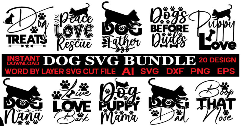 Dog Svg Mega Bundle,Dog Mom SVG Bundle, Dog Mom SVG, Paw SVG, Dog Lover Svg, Fur Mom Svg, Pawsitive Svg, Puppy Svg, Dog Sayings, Dog Clipart, Files for Cricut,Dog svg