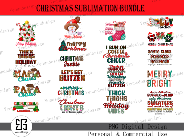Christmas sublimation bundle t shirt vector file