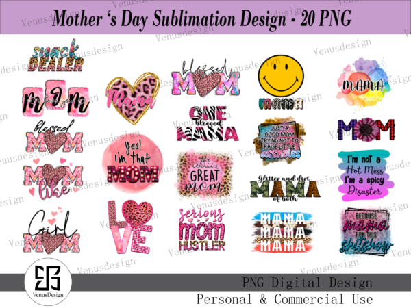 Mother’s day sublimation design – 20 png