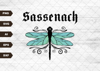 Sassenach with dragonfly Outlander inspired PNG & SVG