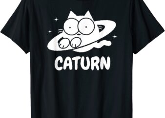 Caturn Cat Funny Space Halloween Doodle Gift T-Shirt CL