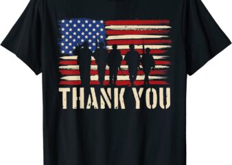 Patriotic American Flag Thank You Veterans Day USA Kids Boys T-Shirt CL