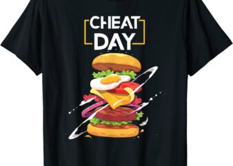 Hamburger Lover Gift Fast Food Gym Workout Cheat Day T-Shirt CL