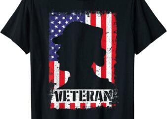 Women Veteran USA Flag Female Veterans Day Gift Shirt CL