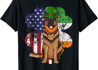 St Patricks Day Irish American Flag German Shepherd Dog T-Shirt CL