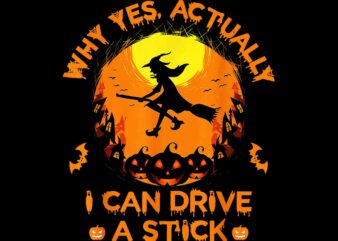 Why Yes Actually I Can Drive A Stick Png, Halloween Witch Broom Png, Witch Png, Halloween Png t shirt design for sale