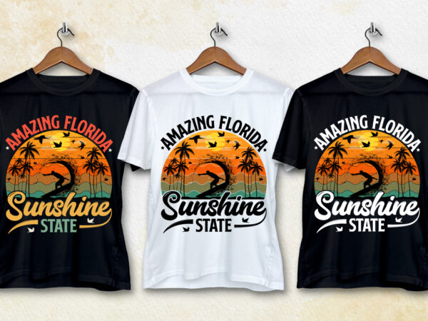Amazing florida sunshine state t-shirt design-vacation t-shirt design